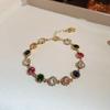 Gold-Plated Zircon Sun & Heart Bracelet: Stylish, Versatile, Elegant Light Luxury Jewelry for Women.