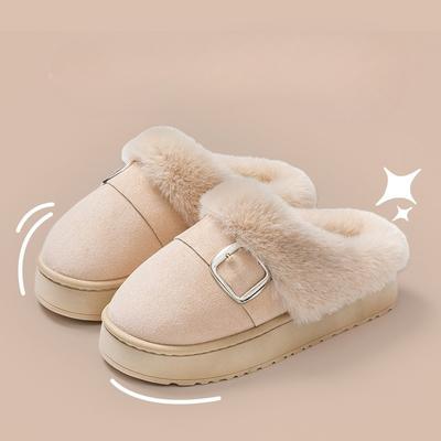 Neue Schneestiefel mit dicker Sohle und Gürtelschnallen, Fleece und verdickte warme Baumwollschuhe, dicke Schuhe