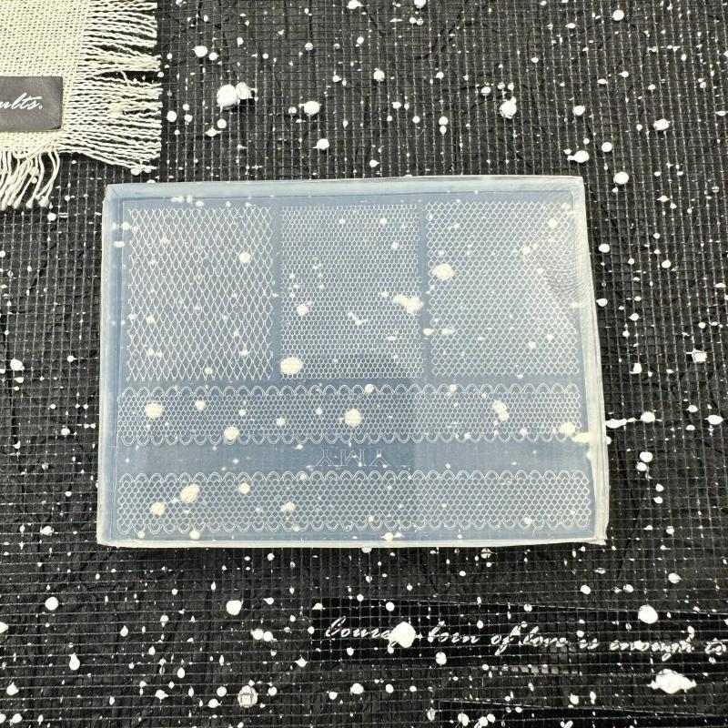 3D Silicone Nail Mold Diy Relief Lace Ribbon Templates For Nails Jewelry Crafts Transparent Nails Mold Nail Art Decoration