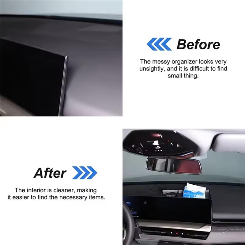ABLZ-For BMW 5 Series G60 2024 Car Central Control Navigation Screen Rear Storage Box Mobile Phone Tray Accessories