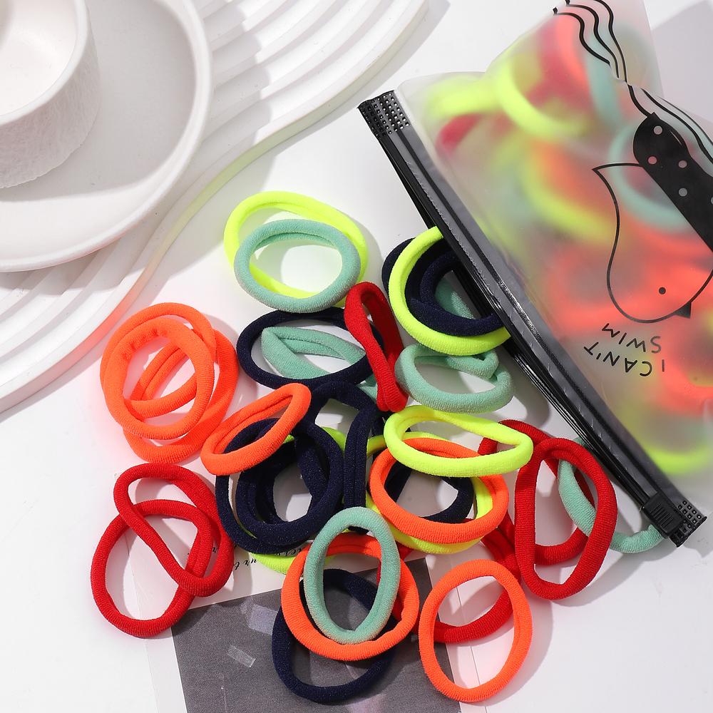 20/50Pcs Women Girls Basic Hair Band 4.5cm Simple Solid Colors Elastic Headband Hair Ropes Ties Hair Accessories Ponytail Holder