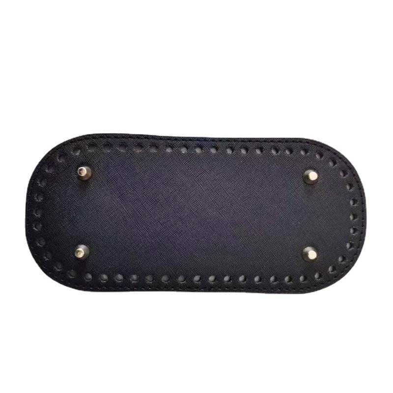 

Тканое овальное дно сумки из ПУ с крестообразным узором, 22x10см - Аксессуар для сумки ручной работы DIY чёрный