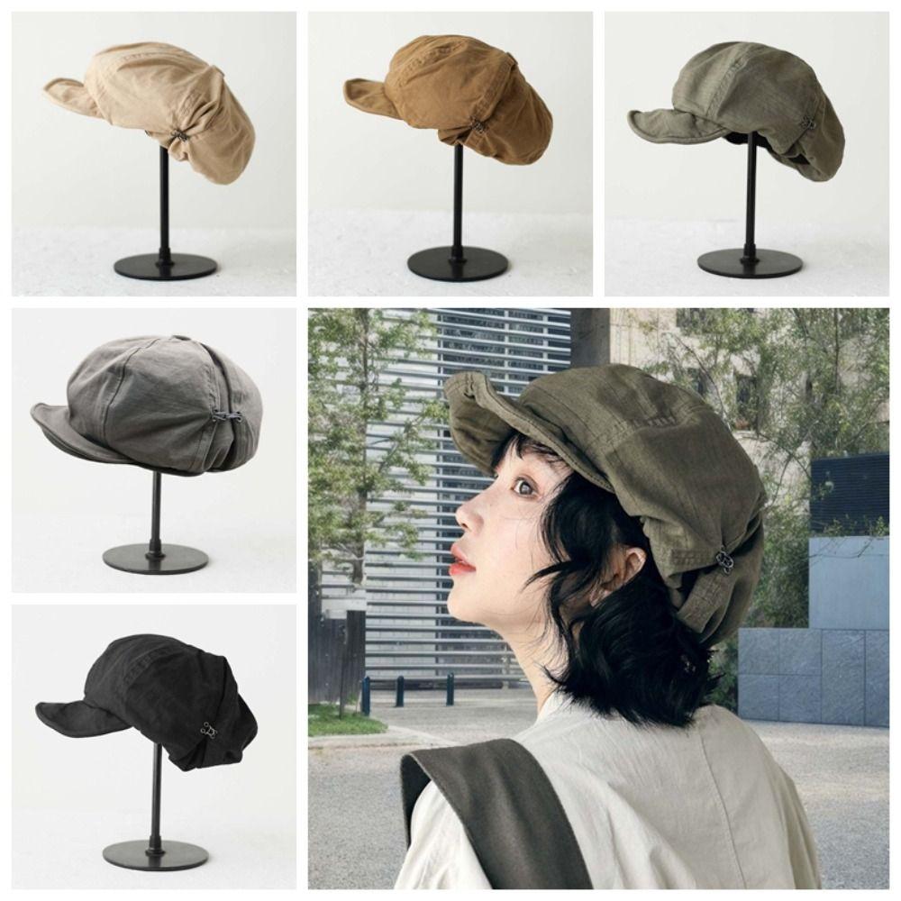 Street Style Cloud Beret Cap Asymmetric Women Artist Hat Newsboy Cap Retro Octagonal Hat  Work
