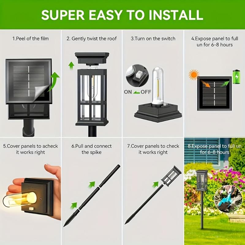 Solar Path Light Outdoor Waterproof  Landscape Lighting Suitable for Trail Terrace Lawn and Courtyard Decoration