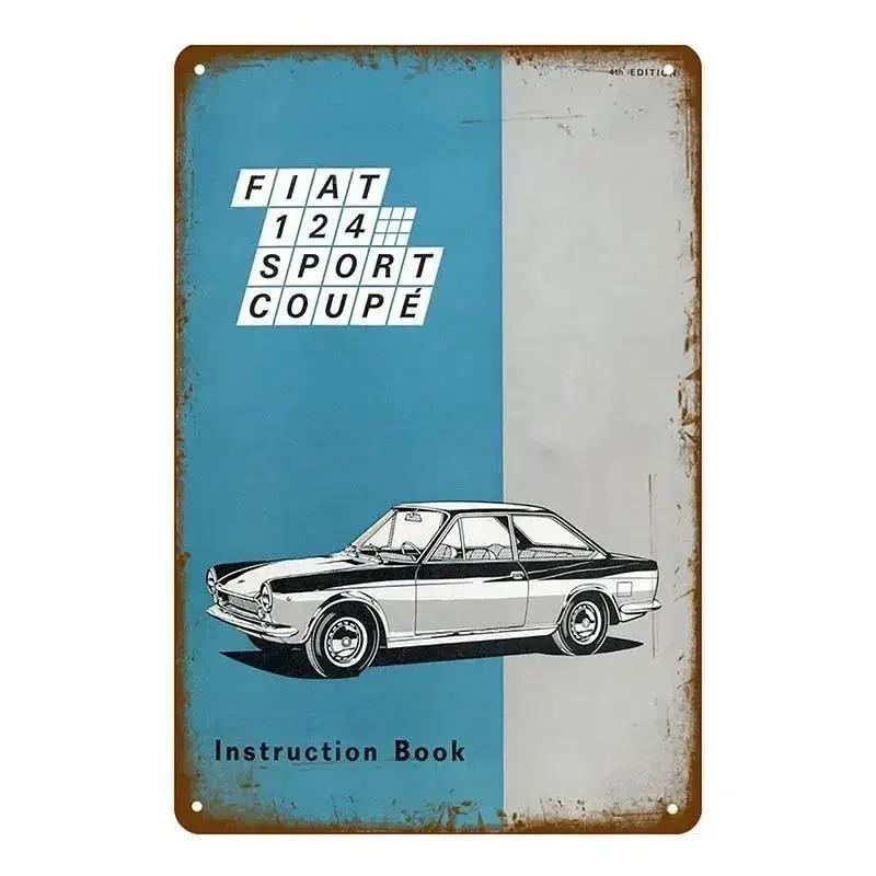Classic Fiat 500 Vintage Metal Tin Signs Metal Poster Wall Art Decor Poster Cafe Bar Pub Home Wall Decor Car Metal Art Poster