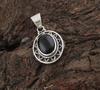 Solid 925 Sterling Silver Black Onyx Gemstone Pendant Healing Pendant Boho Jewelry Designer Pendant