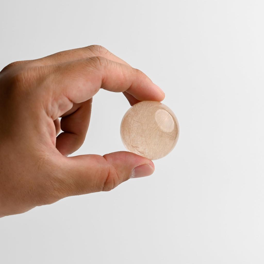 Eigado Rutilkvarts Guld Naturlig Naturlig Kraft Lycka till i och Övergripande Bra Sfär, Rutilerad, 39 mm, Kvarts, Sten, Rutil, Sten, Arbete, Pengar,