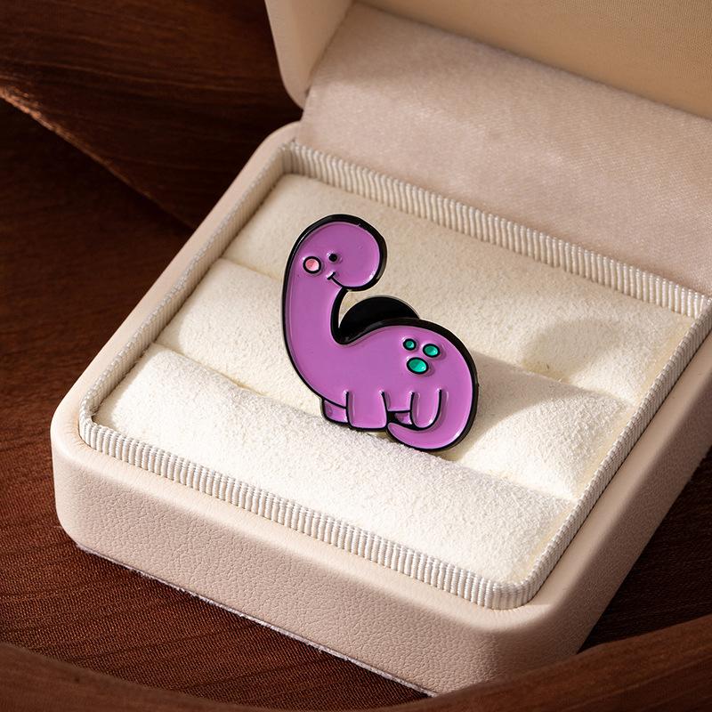 Creative Cartoon Cute Creative Purple Little Dinosaur Brooch Little Dinosaur Exquisite Backpack Clothes Badge Decorative Brooch