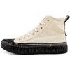 Logo High-Top Slip-Resistant Durable Canvas Shoes Unisex Sneakers White Black K0AW5VS15-024A