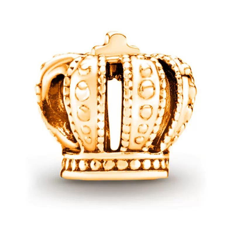 Pandora 2025 Bracciale in Lega con Perline Cuore Quadrifoglio Corona Gioielli Fai da Te