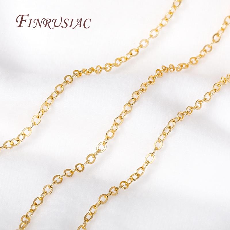 High Quality Spool Chains For DIY Necklace Bracelet Making Supplies 18K Gold Plated Metal O Shape 2.0mm Thin Chains Wholesale
