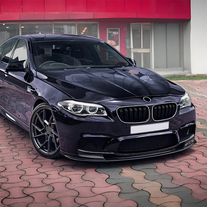 For BMW 5 Series F10 F11 2011-2017 High Quality ABS Single Line & Double Lines LED Kidney Grille Front Racing Grills Gloss Black