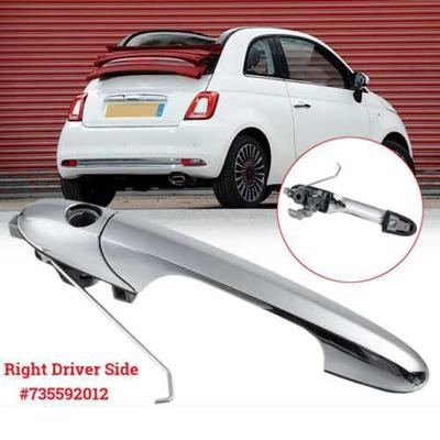 1x Right Driver Side Chrome Outer Door Handle 735592012 For Fiat 500 Offside RHD