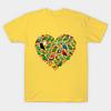 Men Black Print T-shirt Birdorable Parrot Heart No-Cut Transfer Paper Print Cotton Tshirt
