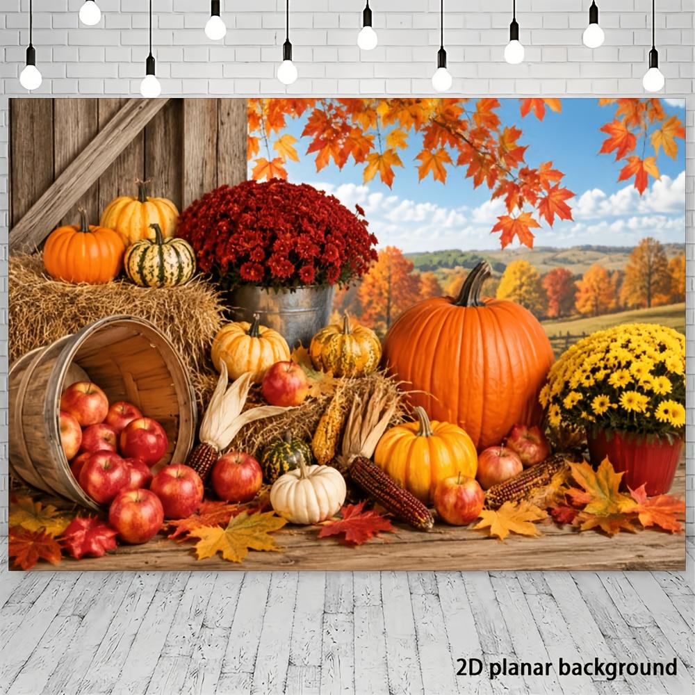 One 2D Flag for the Autumn Harvest Themed Party Decoration with a Thanksgiving Background Cloth for the Autumn Seasonzyc