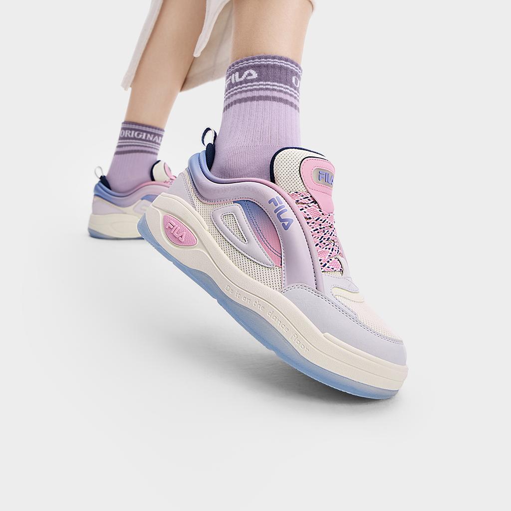 New FILA Low Top Skateboard Shoes Women's Milk White/Rain Mist Gray F12W432208FGN