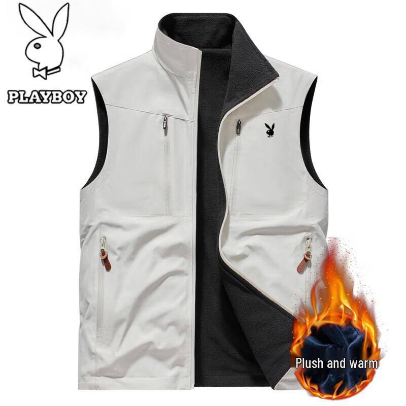 PLAYBOY Men s Reversible Multi-Pocket Winter Vest 3XL