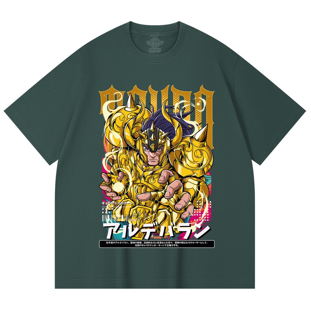 230 Gsm 100% Cotton Saint Seiya V27 Tauro Print Unisex Heavy Cotton T Shirt