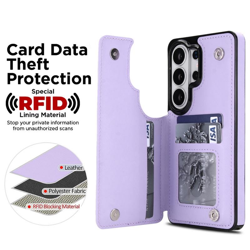 Luxury Mesh Leather Card Slots Wallet Case For Samsung Galaxy S26 Ultra S25 FE S24 S23 S22 Plus S21 FE A53 A54 A55 A56 A57 5G Card Holder Back Cover