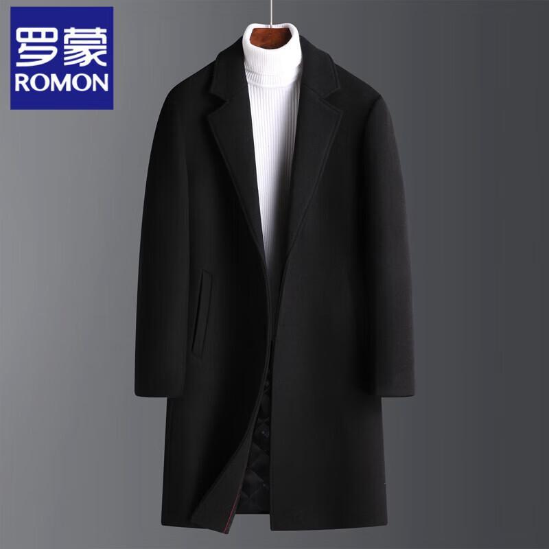 ROMON E Men's Mid-Length Wool Blend Overcoat