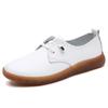 Korean Style Flat White Shoes for Women In Spring and Summer New Fashionable Student Round Head Shoes Sports Casual Leather Single Shoes