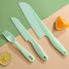 Non-slip Plastic Kitchen Knife for Cutting Fruits, Knife Set for Chopping Vegetables, Chopping Board, and Baby Food Set.