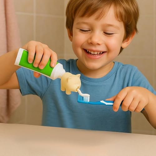 Penlimly Cat Toothpaste Squeezer | Vomiting Cat Topper - Cute Bathroom Dorm Nightstand Decor for Pet Lovers Home