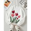 Kids Sweatshirt ,Crew Neck Fashion Top, Fun"Tulip Flower Garden " Sweatshirt, Suitable for Everyday Casual Wear,Perfect for All Kinds of Daily Outfits