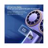 Portable Handheld Fan USB Charging Cooler Dual Digital Display Rechargeable Battery Royal Blue