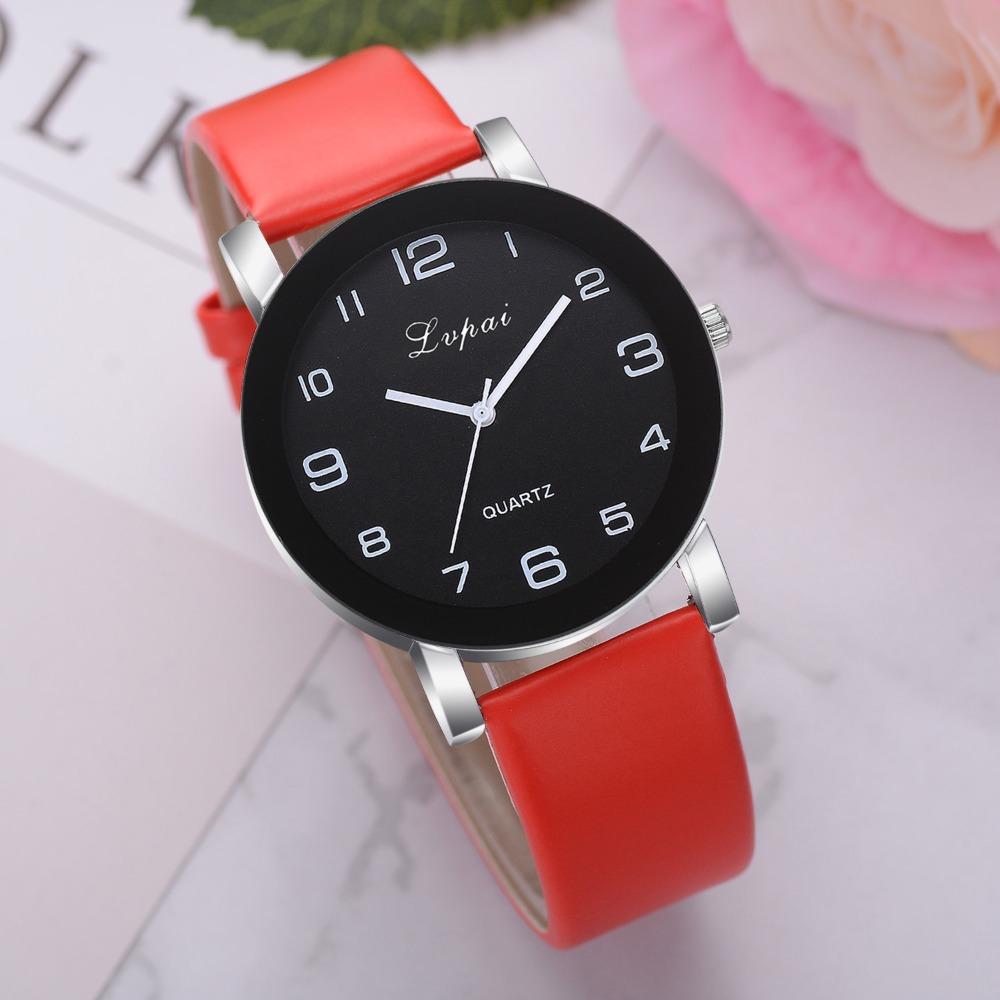 PU Strap Wristwatch Round Dial Electric Watch New Quartz Watch  for Women