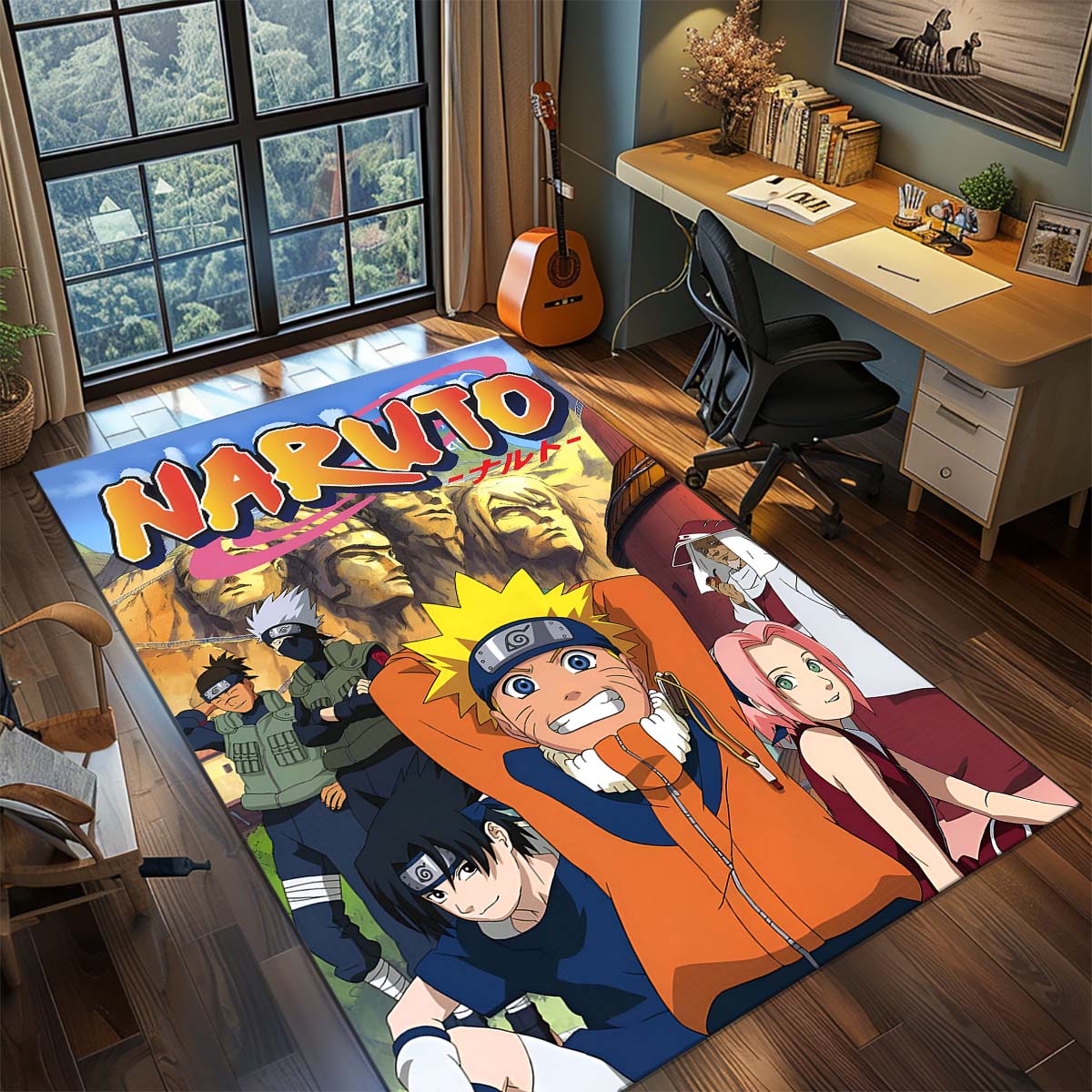 

Naruto Anime Rug Carpet Large Area Rug Non Slip Washable Floor Mat Gamer Room Bedroom Home Decor 60x90cm