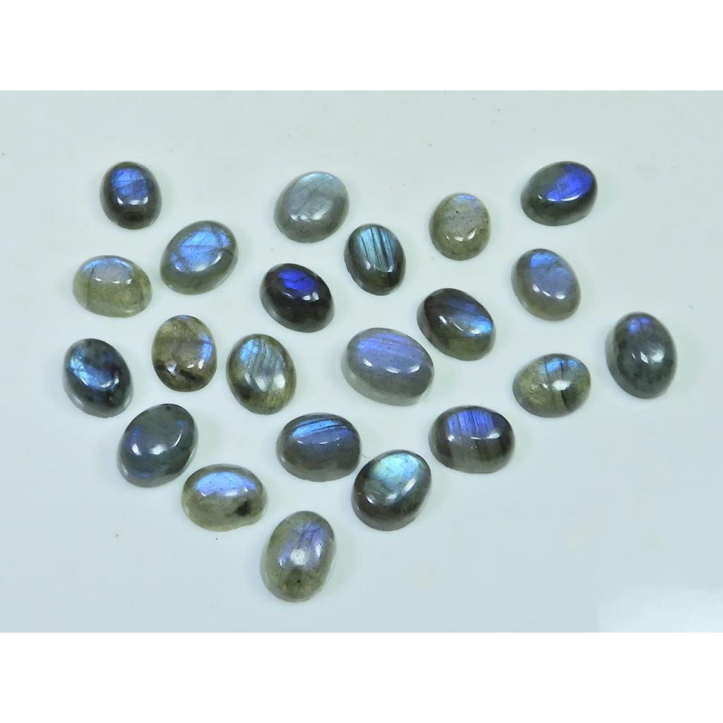 7X9MM Natural Labradorite Blue Fire Oval Cabochon Loose Gemstone 22Pcs Lot C-1094