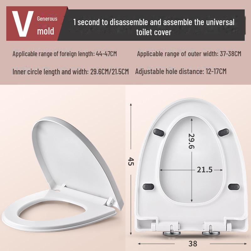 Housse de siège de toilette universelle à installation rapide et à descente lente - Accessoires épais et adaptés à la maison