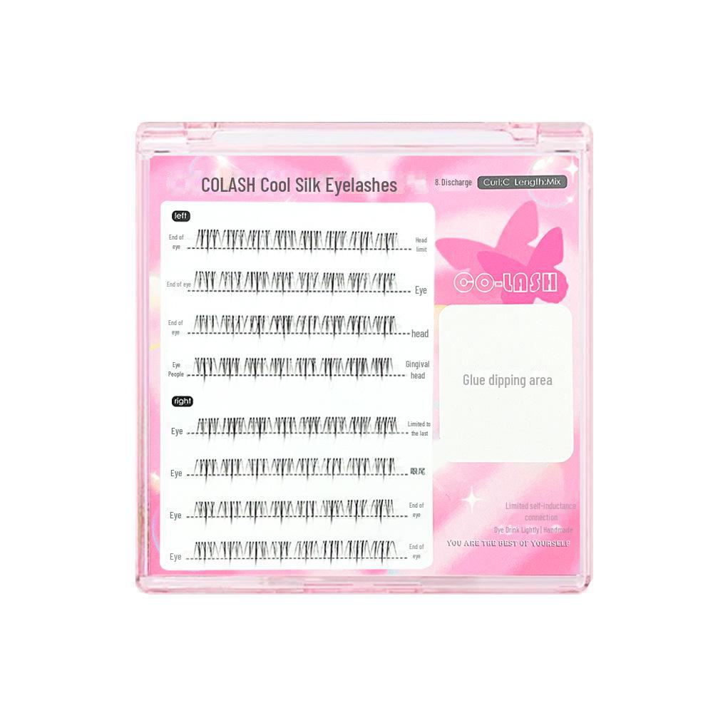 Coolles Thunderbolt Segmented Natural Lower Eyelashes – Small Flame Design with Transparent Stem