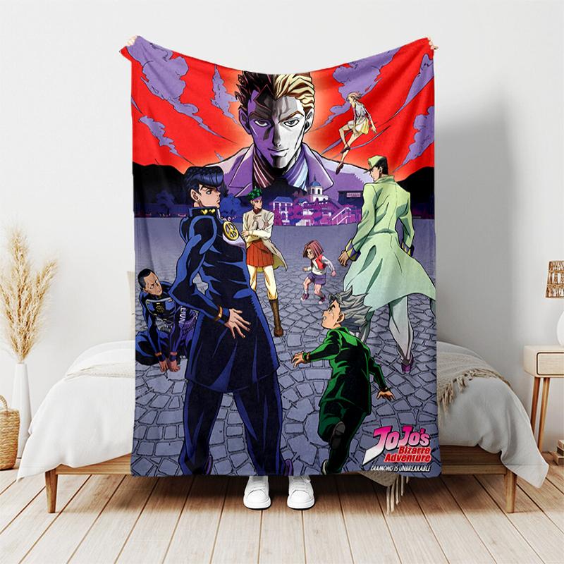 1pc Blanket JoJo's Bizarre Adventure Print Design, Lightweight Blanket for Sofa, Bed- Soft &Warm, Gift for All Seasons like Christmas, Halloween