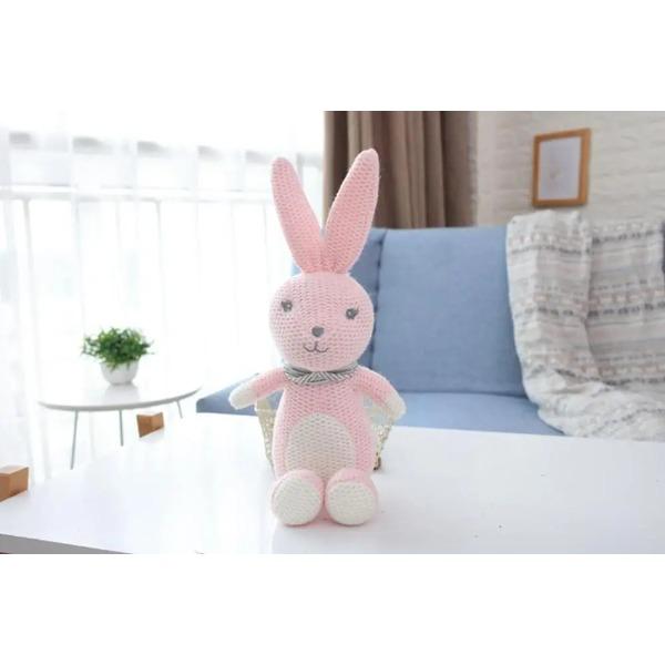Korea Ins Hot Rabbit Elephant Unicorn Plush Toy Bell Cute Baby Soothing Doll Knitted High Quality Birthday Gift For Kids Newborn