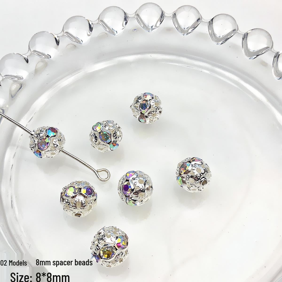 

10 шт. полых бусин-разделителей со стразами для изготовления украшений своими руками