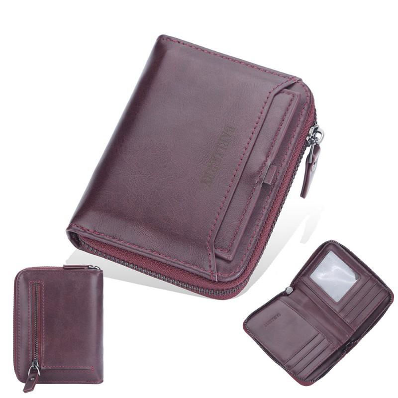 Wallet Men's Short Retro Multi Slot Zipper Youth Driver's License Bag