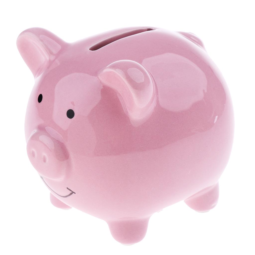 Cute Ceramic Piggy Bank Coin Money Cash Collectible Saving Box Pig Toy Kids