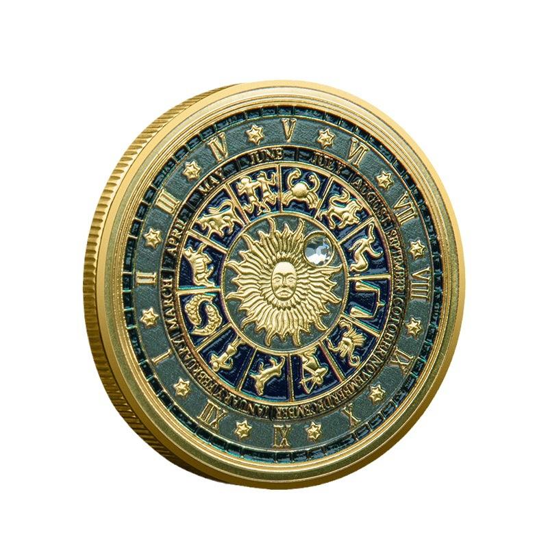 European and American Commemorative Coins, Twelve Zodiac Gold Coins, Diamonds, Coins, Tarot, Wishes, Sun God, Christmas Gift, Stocking Stuffers