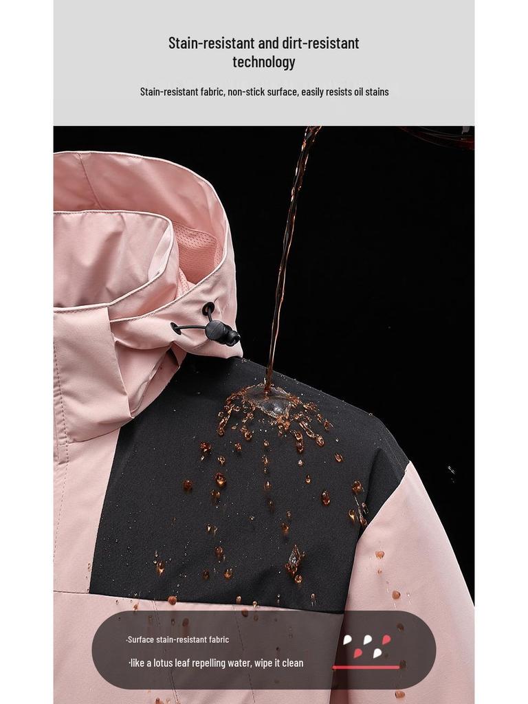 Mountain Series Colorblock Windbreaker für Frühling/Herbst: Dünne Kapuzenjacke für Tibet, Wasserdicht, Winddicht, Unisex Warmer Mantel Deng