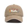 Hot Thanksgiving Flock Logo Print Washed Retro Print Baseball Cap Dad Hat Dad Hat