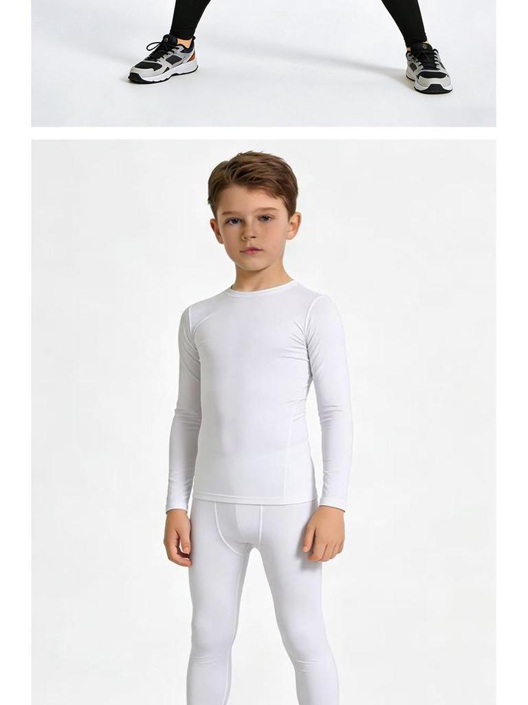 Children's Autumn-Winter Quick-Dry Compression Set: Breathable Long-Sleeve Top & Pants for Men's Sports, Fitness, and Running.