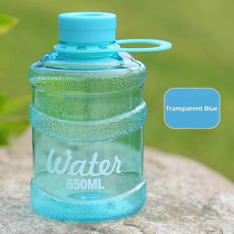 650ML Cute Water Bottle Mini Bucket Plastic Bottle Outdoor Sport Drinking Water Bottles Portable Large Capacity Cup Gym Hiking