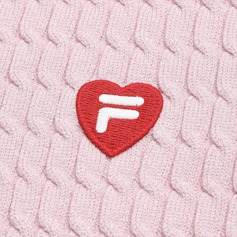 Fila Cny Heart Cardigan Fashion Simple Basic Sweet Cute Versatile Casual Comfortable Woven Blush Knit Sweater Women Tops Red Purple F11W619403FPU