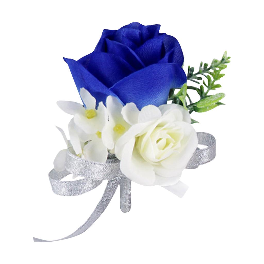 Blå håndleddsblomst og corsage, Corsage Prom-dekorasjon, Rose Corsage, Håndleddsblomst Corsage Armbåndsett for bryllupsdagen Prom Party