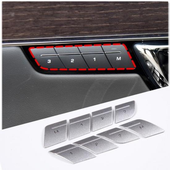 For Jaguar XJ 2010-19 Seat Memory Button Decoration Sticker Stainless Steel 8PCS