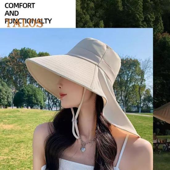 Cappello da Sole da Donna a Tesa Larga Design Blocca-Sole Traspirante Cappello Protezione UV Tinta Unita Coulisse Regolabile Cappello da Tè per Esterno