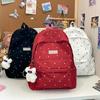 Small fresh schoolbag, girls, junior high school students, polka dots, cute versatile travel backpack, lightweight large-capacity backpack