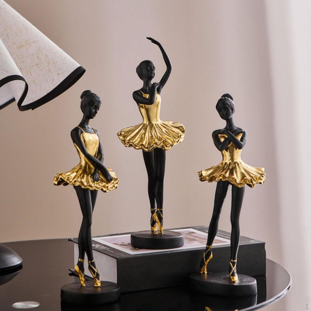 Ballerina Figurine Dancing Girl Figure Souvenir Gift Artwork Art Sculpture Resin for Cabinet